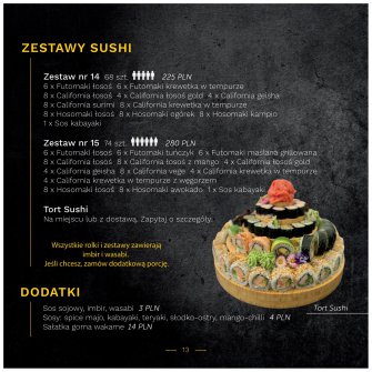 Zestawy sushi 14-15, Dodatki Biała Podlaska