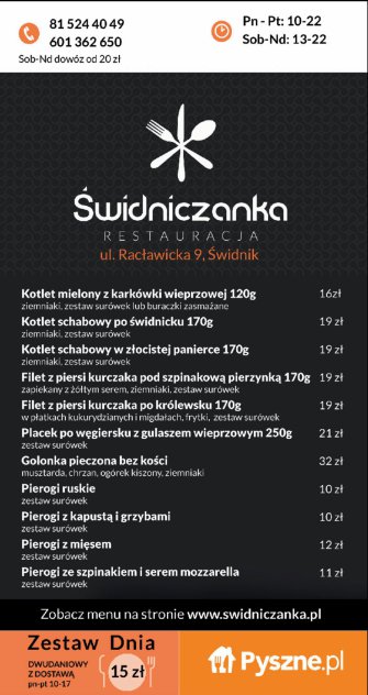Restauracja Świdniczanka Świdnik
