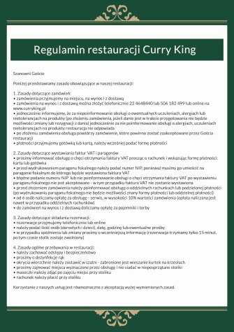 Curry King - Restauracja Indyjska Piaseczno