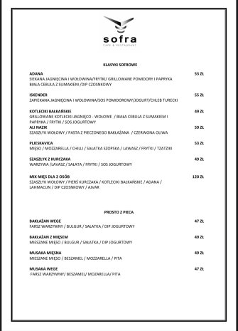 sofra cafe&restaurant Warszawa