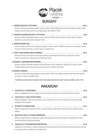 Burgery, makarony Brzeszcze