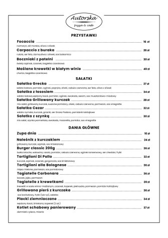 Autorska pizza&cafe Skarżysko-Kamienna