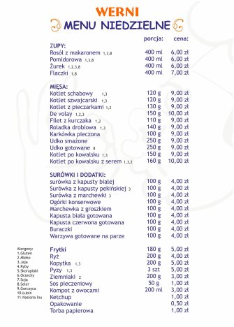 WERNI Sala Bankietowa - obiady, catering, imprezy Gostyń