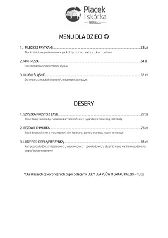 Menu dla dzieci, desery Brzeszcze