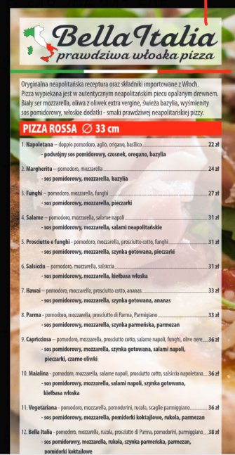 Pizzeria Bella Italia Krynica Morska
