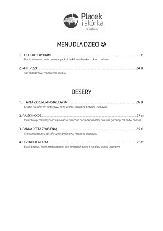 Menu dla dzieci, desery Brzeszcze
