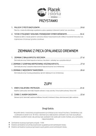 Przystawki, zupy Brzeszcze