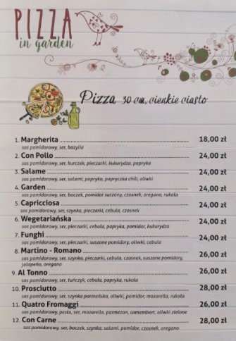 Pizza in garden Nałeczow