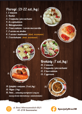 Menu Specjały Braci M. Sosnowiec