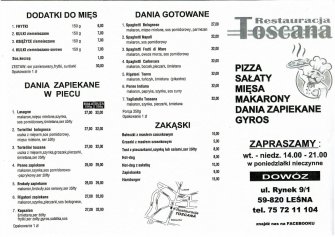 Restauracja Pizzeria Toscana Lesna