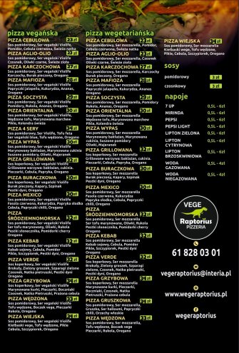 Pizzeria Raptorius Vege Poznan Winogrady/Piatkowo Poznań