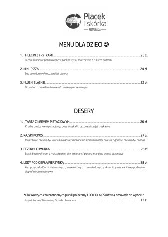 Menu dla dzieci, desery Brzeszcze