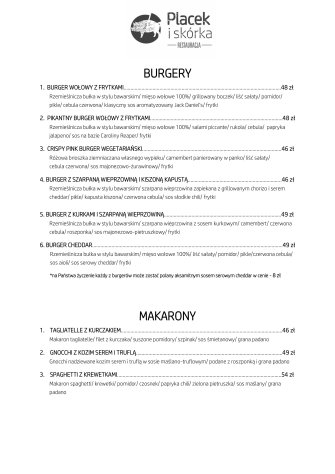 Burgery, makarony Brzeszcze