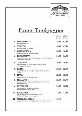 La Gondola Pizza Pasta Zielona Góra