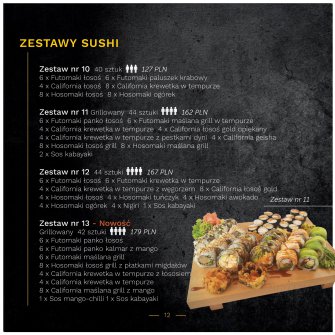 Zestawy sushi 10-13 Biała Podlaska