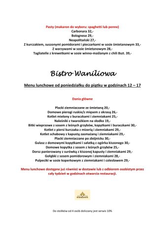 Restauracja Waniliowa Warszawa